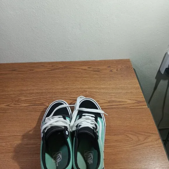 Men's Vans Old Skool Sneakers, Mint Green/Black/White, Size 7 - Picture 7 of 8